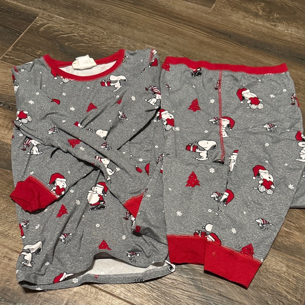 munki munki Gray and Red Kids Pajama Set with Cartoon Design